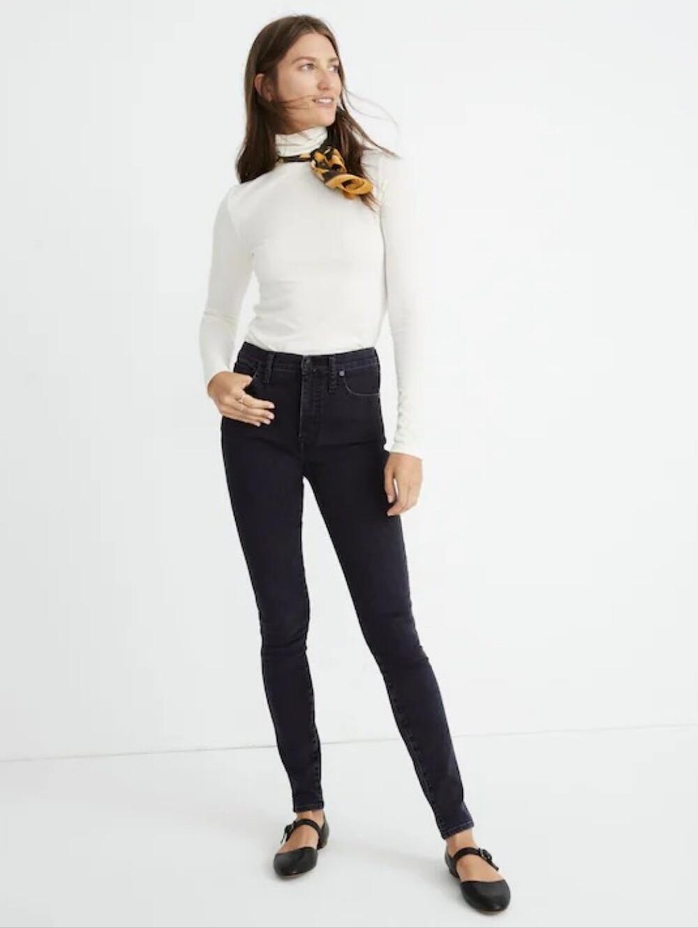 Madewell 10" High Rise Skinny Jeans in Washed Black